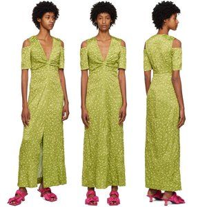 Ganni Green Floral Midi Dress